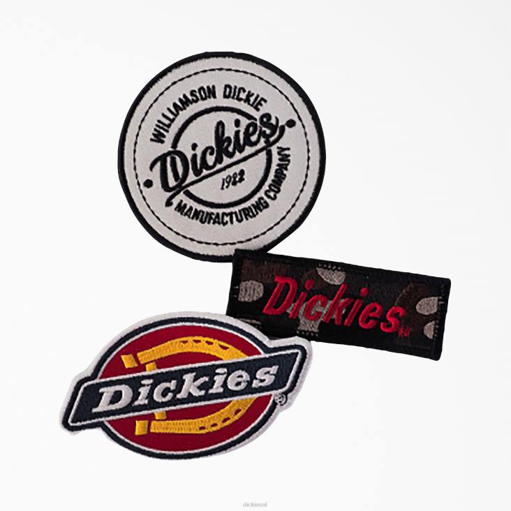 uniseks Dickies opstrijkbare patches met camo-logo, set van 3 diverse kleuren (qa) accessoires 6F0X2756