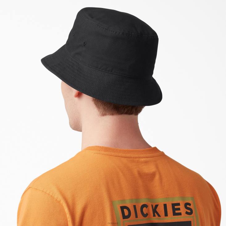 uniseks Dickies canvas vissershoed met scriptlogo zwart (bk) accessoires 6F0X2916