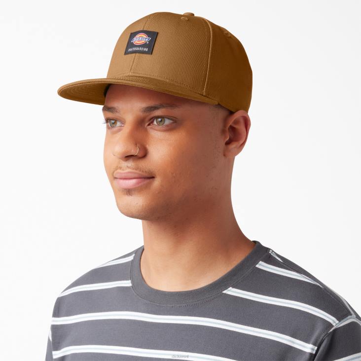 uniseks Dickies skateboarden flat bill cap bruine eend (bd) accessoires 6F0X2842