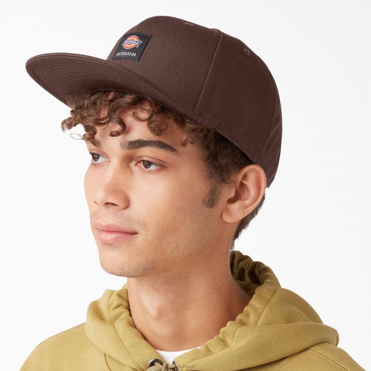 uniseks Dickies skateboarden flat bill cap chocoladebruin (cb) accessoires 6F0X2844