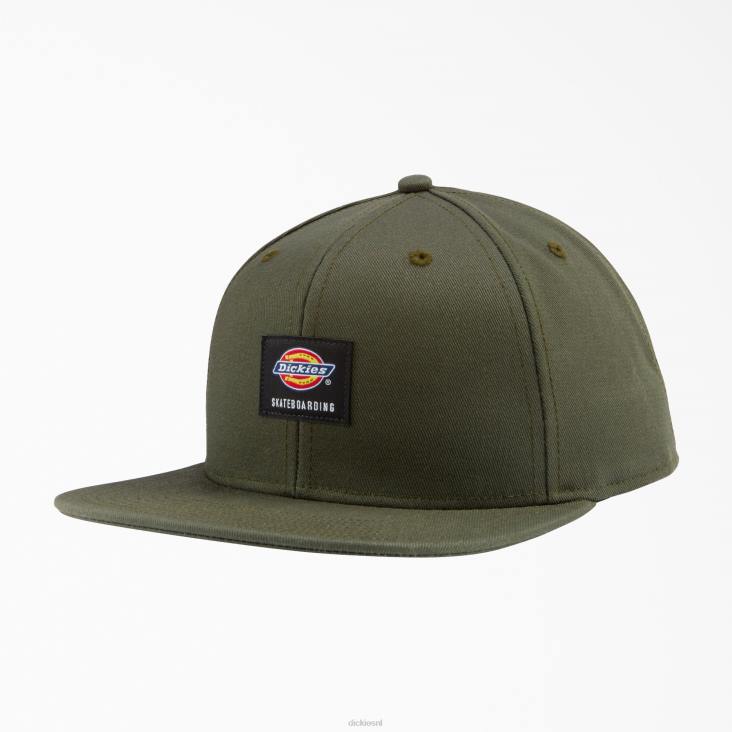 uniseks Dickies skateboarden flat bill cap olijfgroen (og) accessoires 6F0X2848