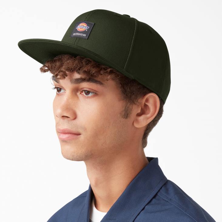 uniseks Dickies skateboarden flat bill cap olijfgroen (og) accessoires 6F0X2848