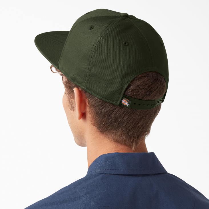 uniseks Dickies skateboarden flat bill cap olijfgroen (og) accessoires 6F0X2848