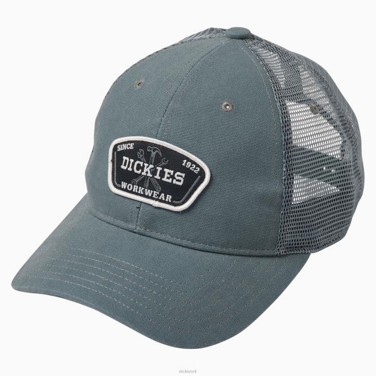 uniseks Dickies werkkleding patch canvas trucker cap lincoln groen (ln) accessoires 6F0X2805