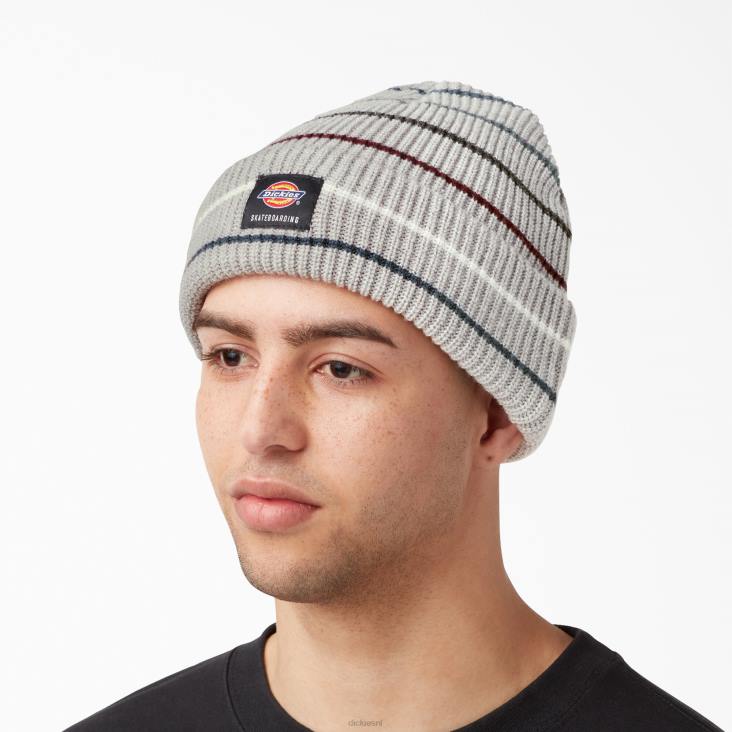 uniseks Dickies Skateboard beanie met manchetten heide grijze streep (hgs) accessoires 6F0X2826