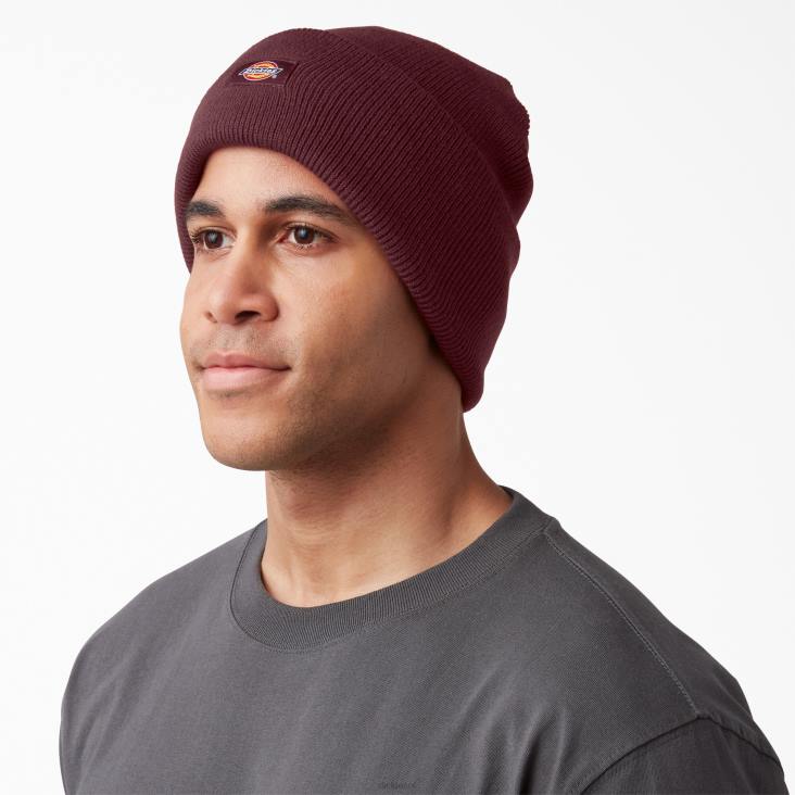 uniseks Dickies gebreide muts met manchetten bordeaux (door) accessoires 6F0X1482