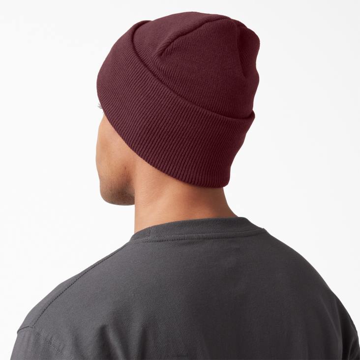 uniseks Dickies gebreide muts met manchetten bordeaux (door) accessoires 6F0X1482