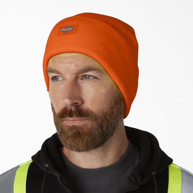 uniseks Dickies gebreide muts met manchetten neonoranje (zna) accessoires 6F0X1504
