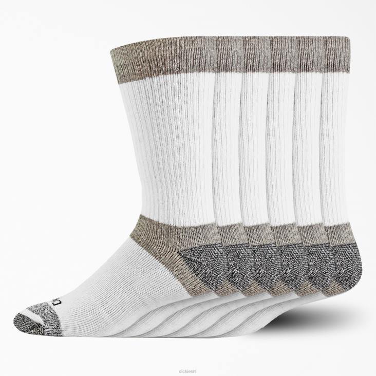 uniseks Dickies max kussen crew sokken 6-pack wit (wh) accessoires 6F0X2957