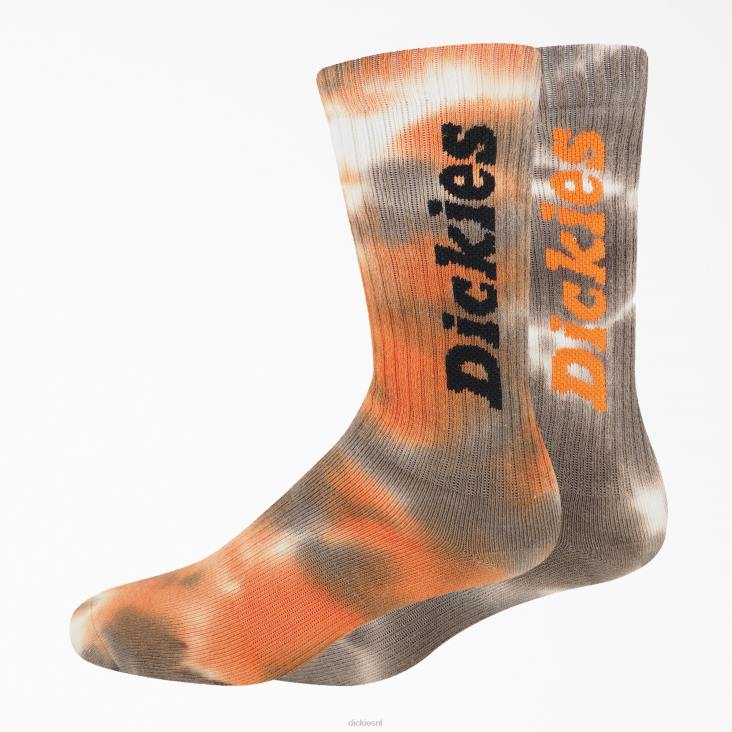 uniseks Dickies tie-dye crew sokken 2-pack oranje peper (rpn) accessoires 6F0X2930