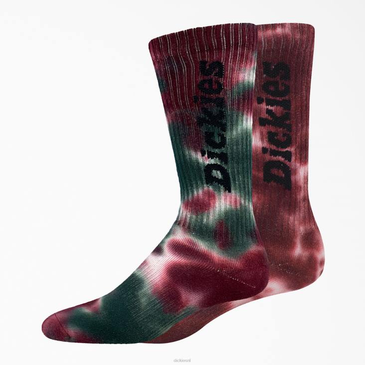 uniseks Dickies tie-dye crew sokken 2-pack wijn tie-dye (wdt) accessoires 6F0X2932