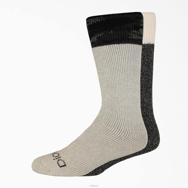 uniseks Dickies zware crew sokken van houtskoolvezel, 2-pack grijs/zwart (geb) accessoires 6F0X3018