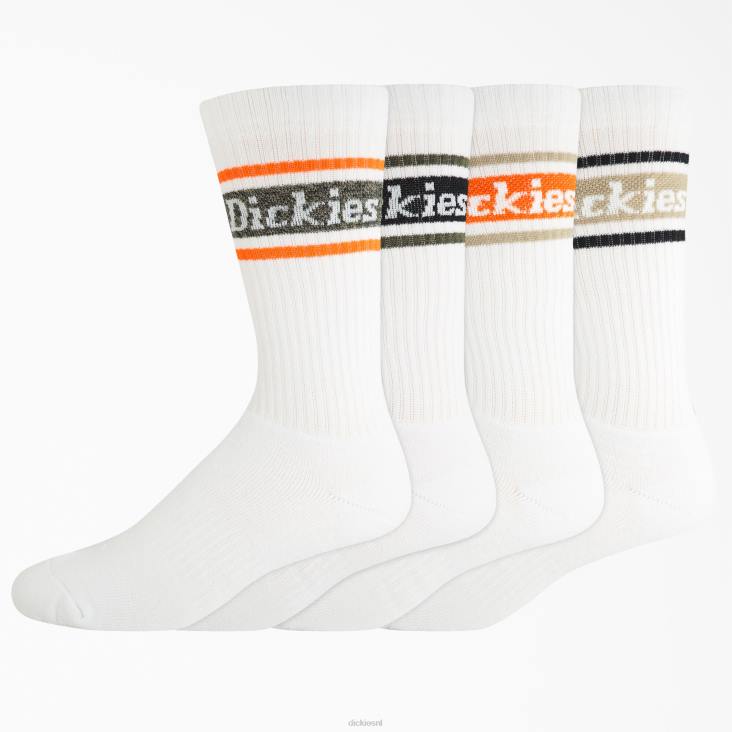 uniseks Dickies rugby gestreepte sokken 4-pack witte multistreep (wms) accessoires 6F0X2795