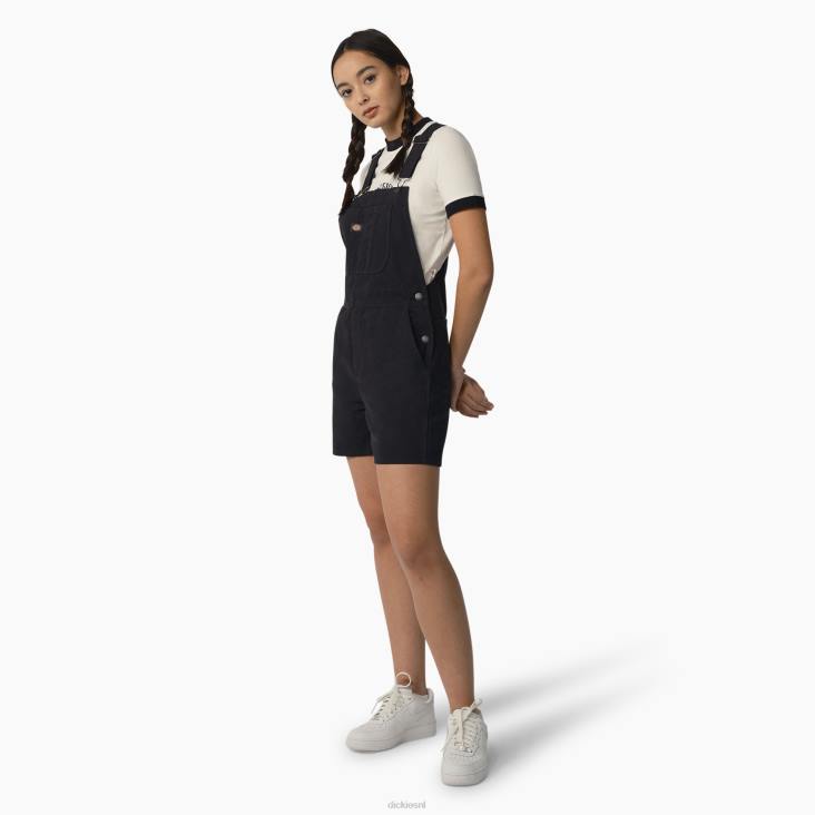 vrouwen Dickies eendenbroek shortalls stonewashed zwart (sbk) kleding 6F0X1913