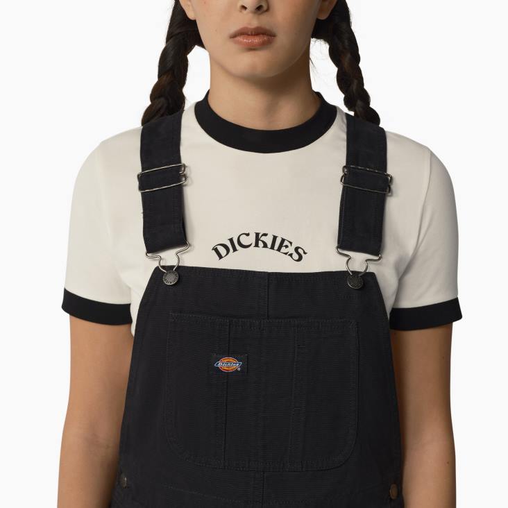 vrouwen Dickies eendenbroek shortalls stonewashed zwart (sbk) kleding 6F0X1913