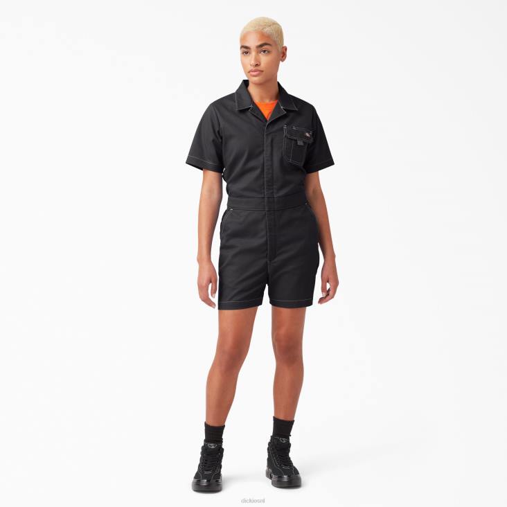 vrouwen Dickies korte broeken van ripstop gespoeld zwart (rbkx) kleding 6F0X1922