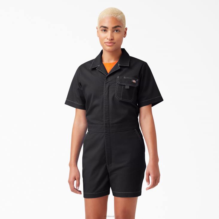 vrouwen Dickies korte broeken van ripstop gespoeld zwart (rbkx) kleding 6F0X1922