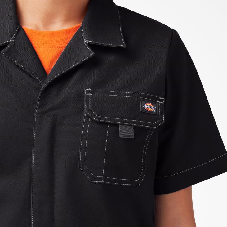 vrouwen Dickies korte broeken van ripstop gespoeld zwart (rbkx) kleding 6F0X1922