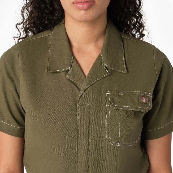 vrouwen Dickies korte broeken van ripstop militair groen (ml) kleding 6F0X1921