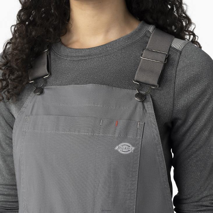 vrouwen Dickies verkoelende short van ripstop met bretels gespoeld grafiet (rga) kleding 6F0X1606