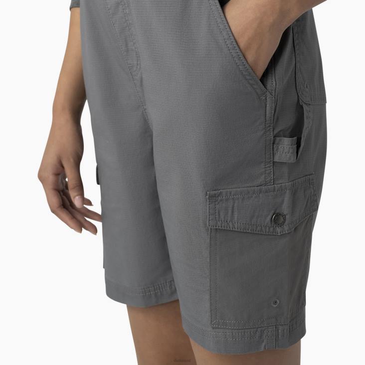 vrouwen Dickies verkoelende short van ripstop met bretels gespoeld grafiet (rga) kleding 6F0X1606