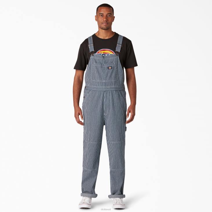 Heren Dickies gespoelde bib-overall met hickory-streep en dubbele knie normaal kleding 6F0X1515