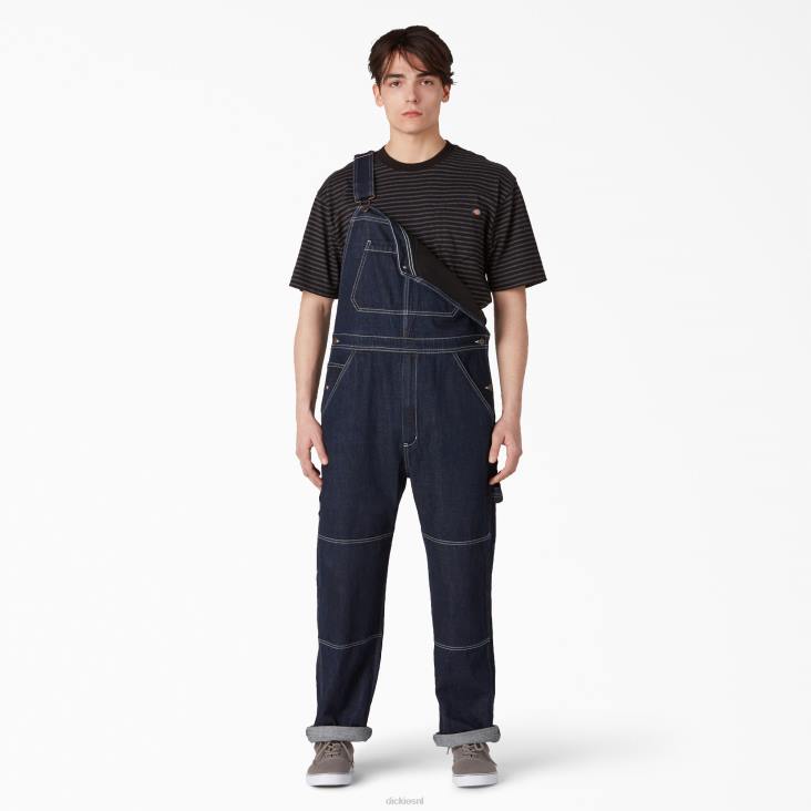 Heren Dickies gespoelde denim overall met dubbel kniestuk normaal kleding 6F0X1516