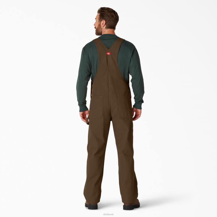 Heren Dickies klassieke overall met bretels gespoeld hout bruin (rtb) kleding 6F0X1219
