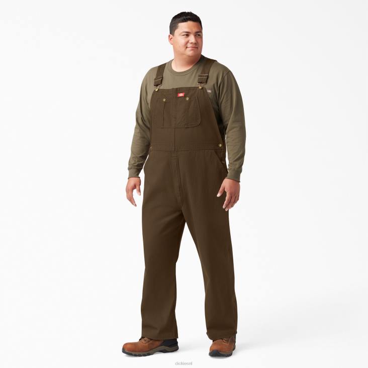 Heren Dickies klassieke overall met bretels gespoeld hout bruin (rtb) kleding 6F0X1219
