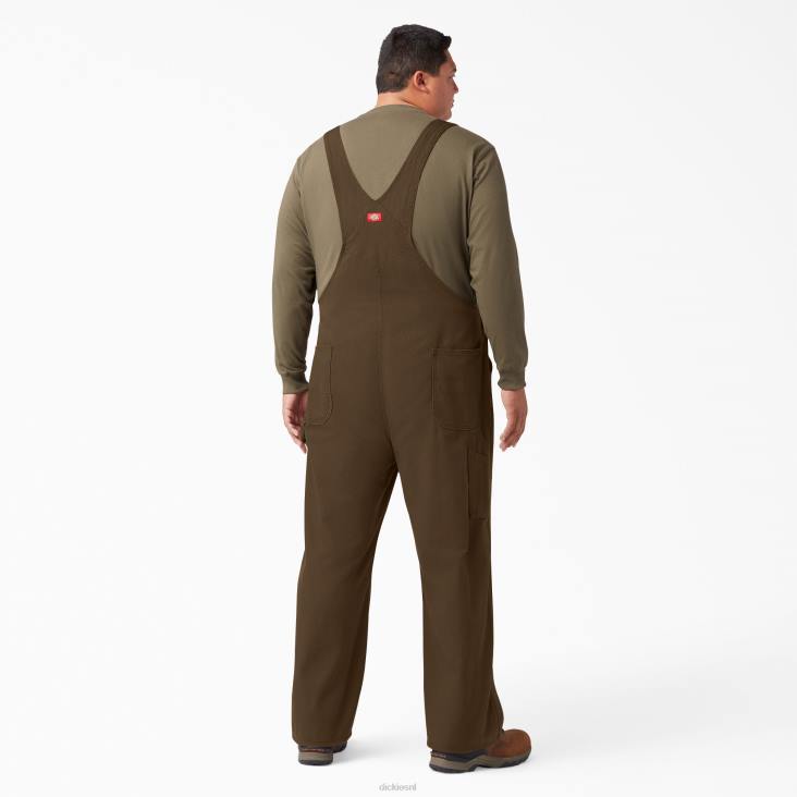 Heren Dickies klassieke overall met bretels gespoeld hout bruin (rtb) kleding 6F0X1219