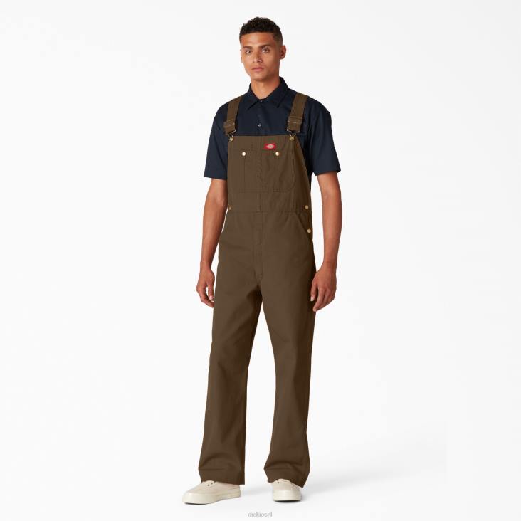 Heren Dickies klassieke overall met bretels gespoeld hout bruin (rtb) kleding 6F0X1219