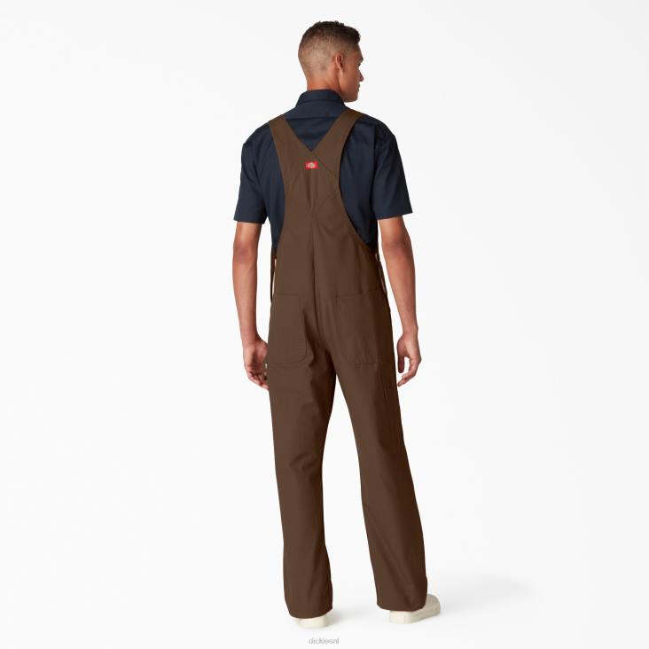 Heren Dickies klassieke overall met bretels gespoeld hout bruin (rtb) kleding 6F0X1219