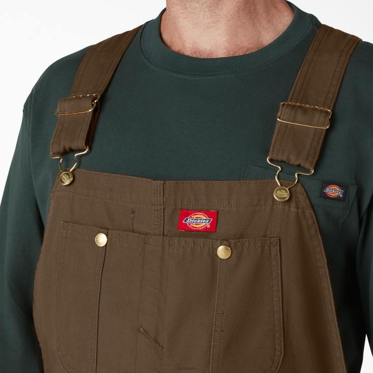 Heren Dickies klassieke overall met bretels gespoeld hout bruin (rtb) kleding 6F0X1219