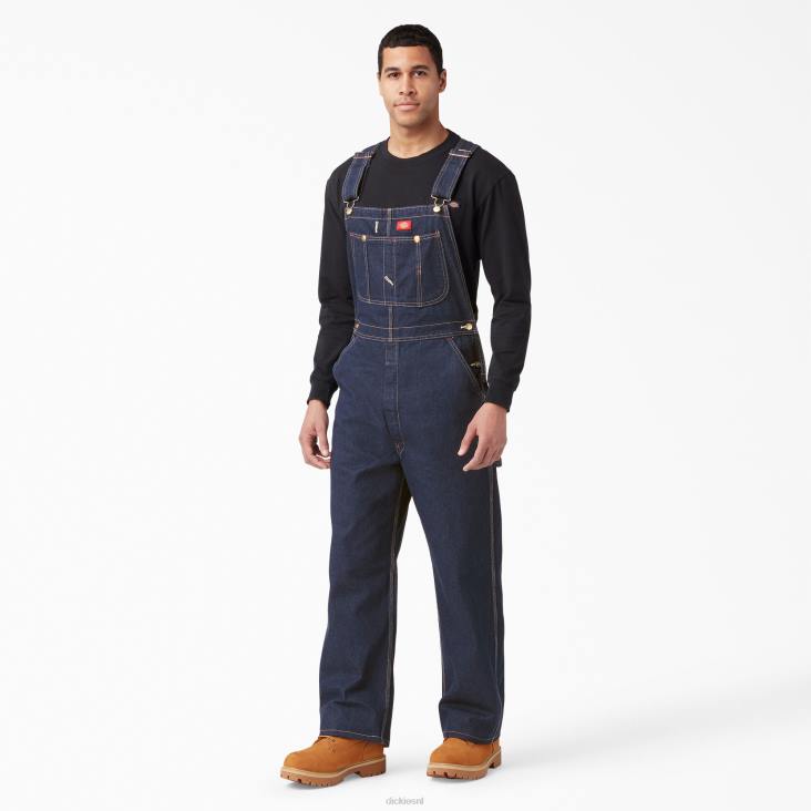 Heren Dickies klassieke overall met bretels gespoeld indigoblauw (rnb) kleding 6F0X1218
