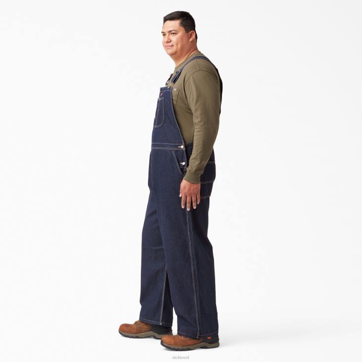 Heren Dickies klassieke overall met bretels gespoeld indigoblauw (rnb) kleding 6F0X1218