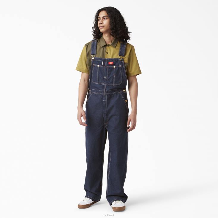 Heren Dickies klassieke overall met bretels gespoeld indigoblauw (rnb) kleding 6F0X1218