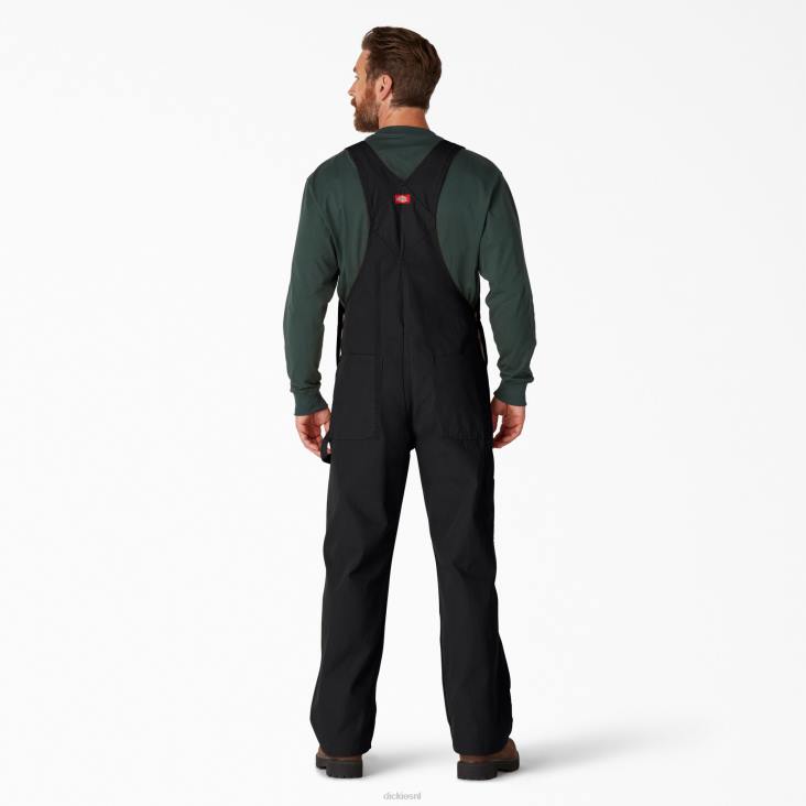 Heren Dickies klassieke overall met bretels gespoeld zwart (rbk) kleding 6F0X1217