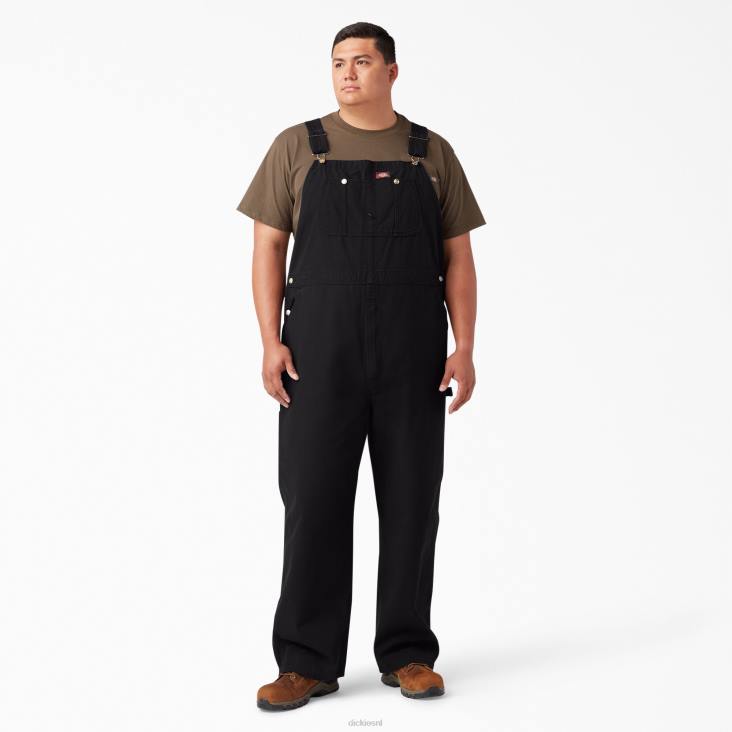 Heren Dickies klassieke overall met bretels gespoeld zwart (rbk) kleding 6F0X1217