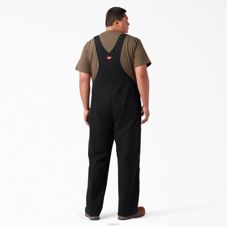 Heren Dickies klassieke overall met bretels gespoeld zwart (rbk) kleding 6F0X1217