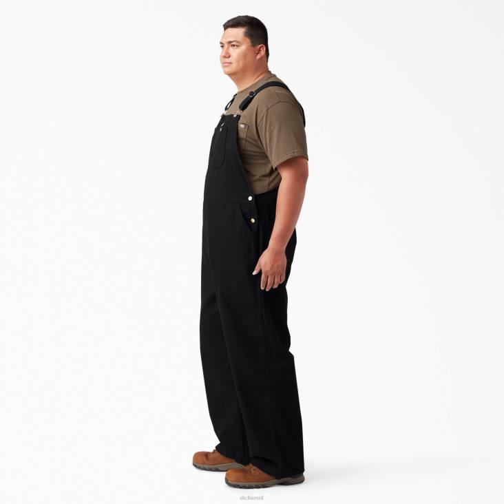 Heren Dickies klassieke overall met bretels gespoeld zwart (rbk) kleding 6F0X1217