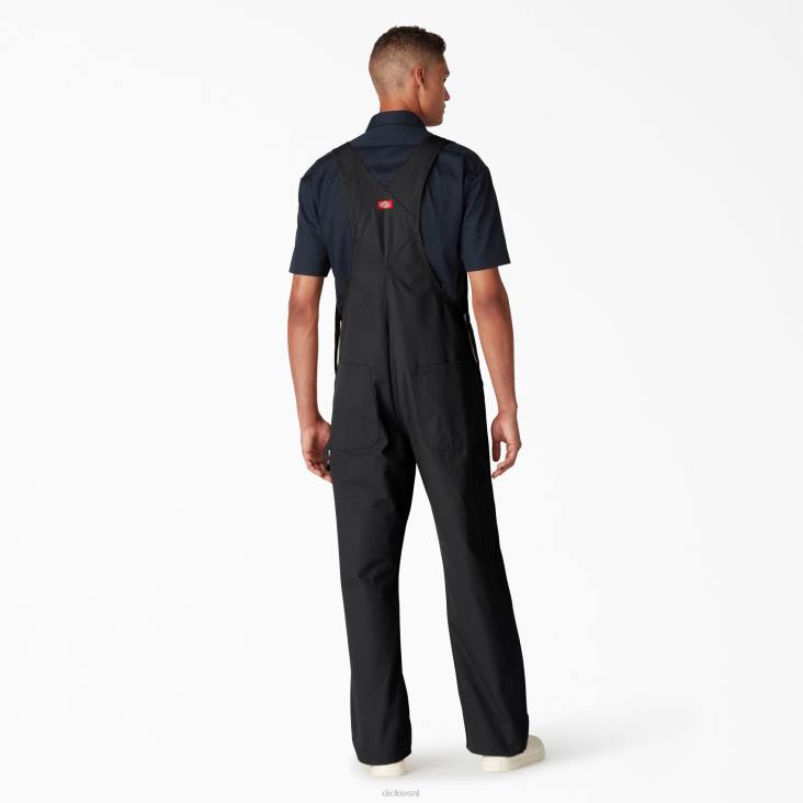 Heren Dickies klassieke overall met bretels gespoeld zwart (rbk) kleding 6F0X1217