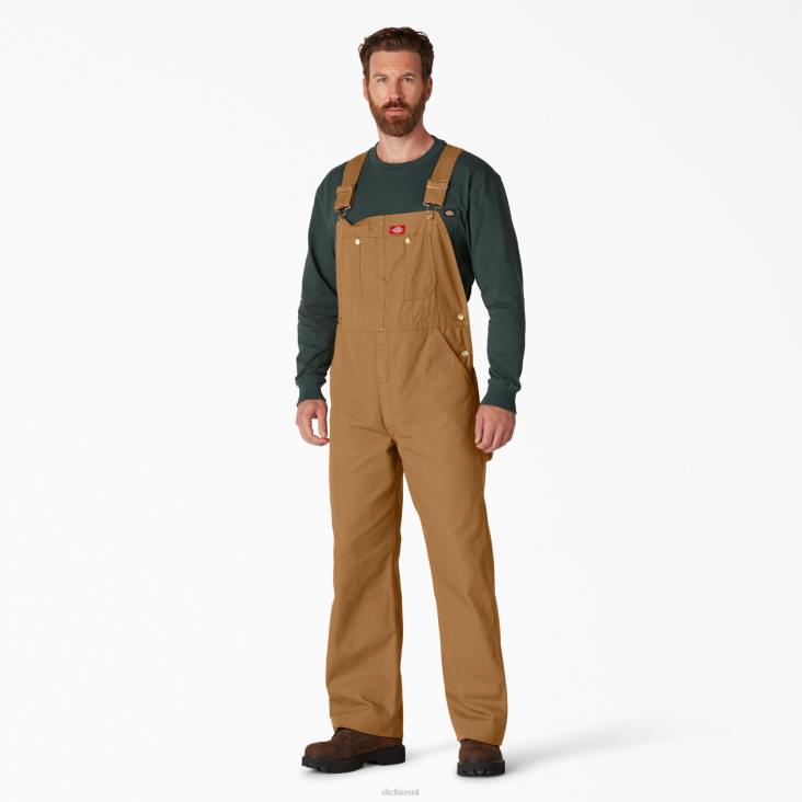 Heren Dickies klassieke overall met bretels gespoelde bruine eend (rbd) kleding 6F0X1216