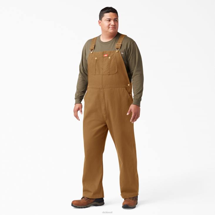 Heren Dickies klassieke overall met bretels gespoelde bruine eend (rbd) kleding 6F0X1216