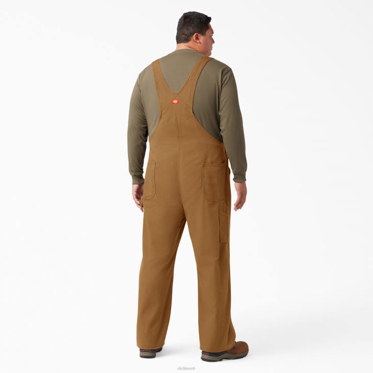 Heren Dickies klassieke overall met bretels gespoelde bruine eend (rbd) kleding 6F0X1216