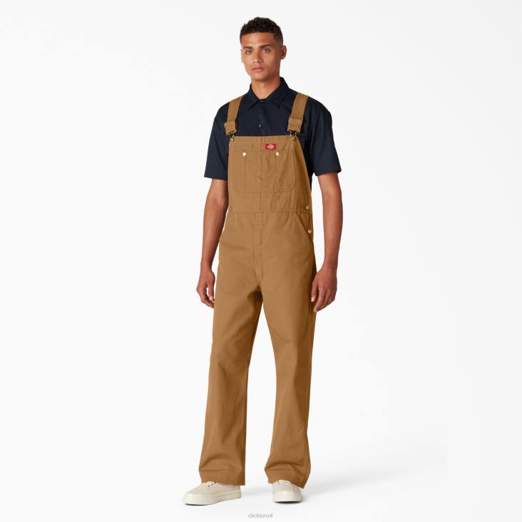 Heren Dickies klassieke overall met bretels gespoelde bruine eend (rbd) kleding 6F0X1216