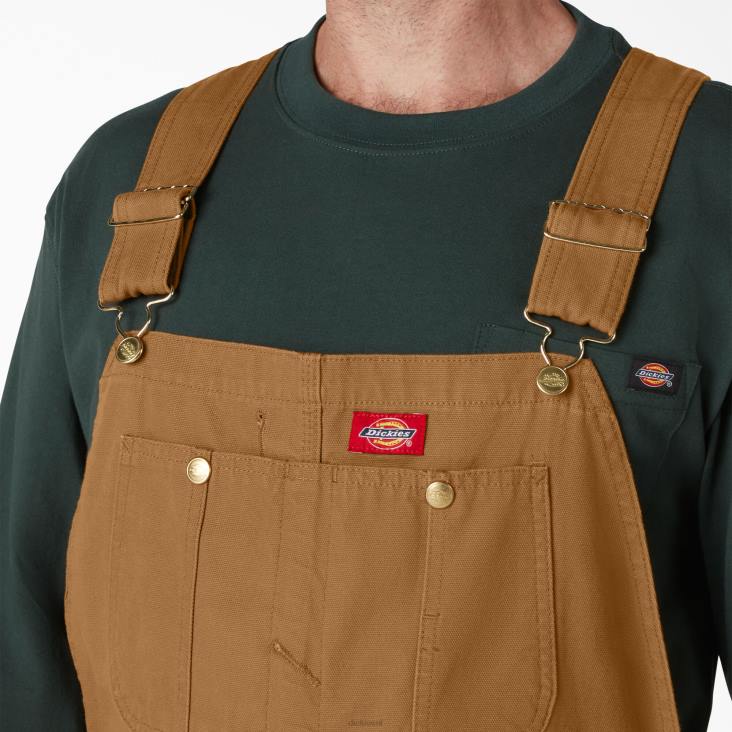 Heren Dickies klassieke overall met bretels gespoelde bruine eend (rbd) kleding 6F0X1216
