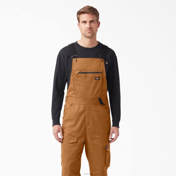 Heren Dickies temp-iq 365 tech eendenoverall met bretels gespoelde bruine eend (rbd) kleding 6F0X1511
