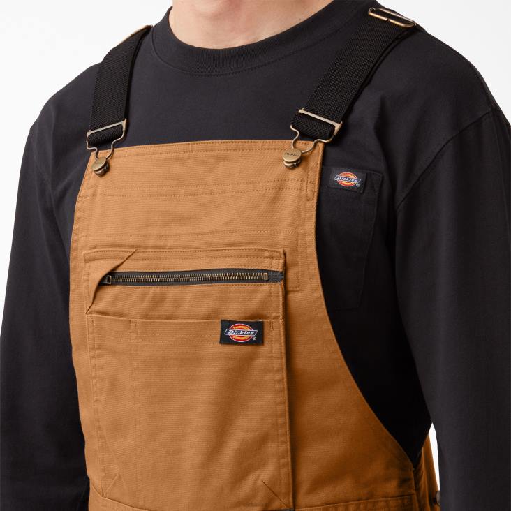 Heren Dickies temp-iq 365 tech eendenoverall met bretels gespoelde bruine eend (rbd) kleding 6F0X1511
