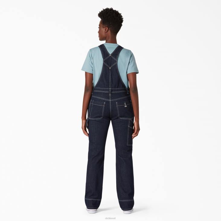 vrouwen Dickies denim overall met dubbel kniestuk gespoeld indigoblauw (rnb) kleding 6F0X1947