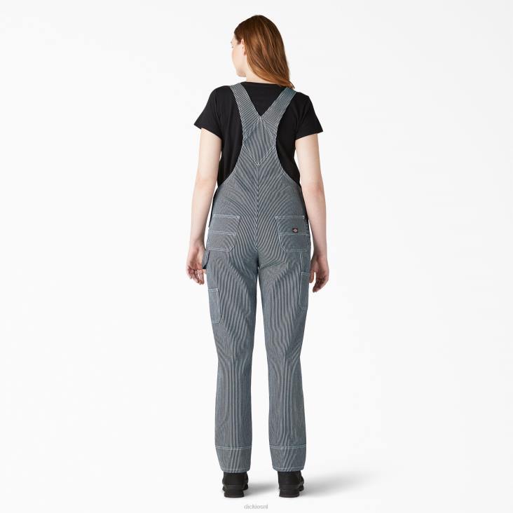 vrouwen Dickies hickory gestreepte boyfriend fit overall met bretels stonewashed hickory streep (shs) kleding 6F0X1943